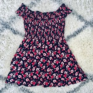 Express Floral Black Pink/Red Mini Dress MED 🌺